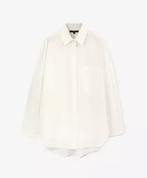 Блузка силуэта оверсайз с потайными молниями в рукавах белая GLVR (XL)