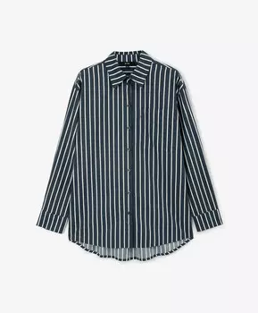 Блузка силуэта оверсайз в полоску синяя GLVR (XS)
