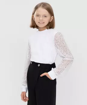 Блузка трикотажная белая Button Blue