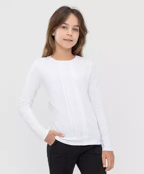 Блузка трикотажная с декоративными вставками белая Button Blue