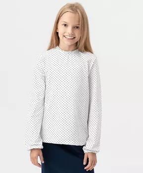 Блузка трикотажная школьная белая Button Blue (134)