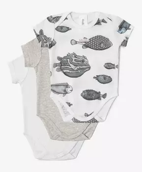 Боди с коротким рукавом для мальчика комплект из 3-х штук мультицвет Gulliver