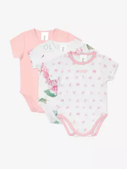 Боди с коротким рукавом, комплект из 3х штук мультицвет для девочек Gulliver (80-48)