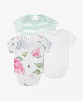 Боди с коротким рукавом, комплект из 3х штук мультицвет для девочек Gulliver