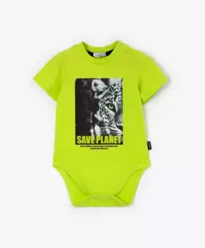 Боди с крупным принтом салатовое Gulliver (80)