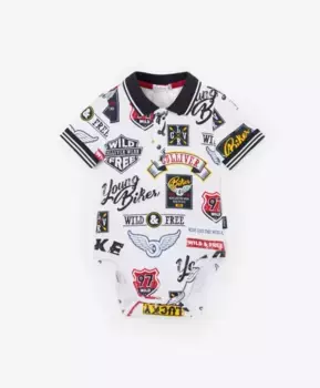 Боди с принтом белое Gulliver (86)