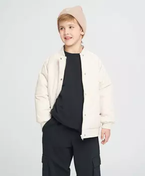 Бомбер детский демисезонный оверсайз белый Button Blue