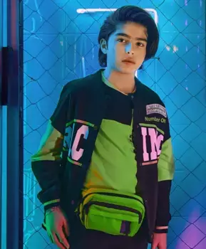 Бомбер на кнопках черный Button Blue (140)