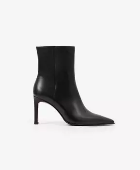 Ботильоны черные из натуральной кожи на каблуке GLVR (36)