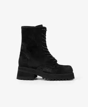 Ботинки черные из натуральной кожи на шнуровке GLVR (39)