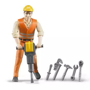 Bruder Фигурка строителя с аксессуарами