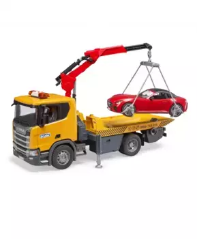 Bruder Эвакуатор Scania со спортивным автомобилем