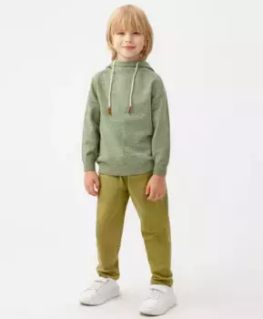 Брюки бананы хлопковые цвета хаки Button Blue (122)