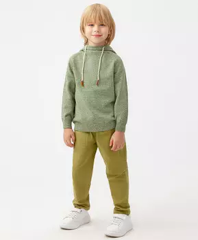 Брюки бананы хлопковые цвета хаки Button Blue (98)