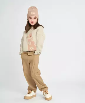 Брюки чиносы детские бежевые с карманами Button Blue