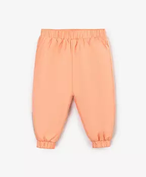 Брюки для девочки утепленные из плащовки коралловые Gulliver