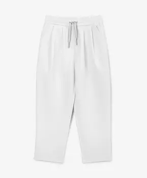 Брюки для девочки зауженные к низу белые трикотажные Roberto Moretti