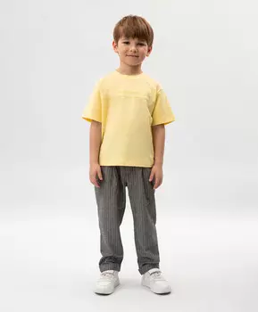 Брюки для мальчика серые в полоску Roberto Moretti