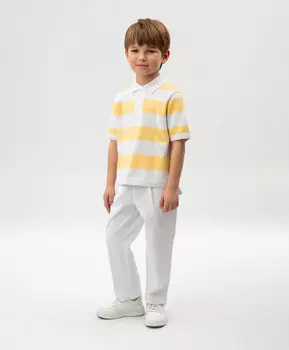 Брюки для мальчика текстильные белые Roberto Moretti