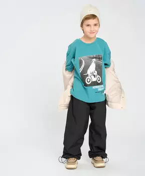 Брюки джоггеры черные детские с утяжкой Button Blue