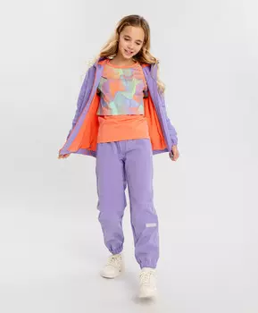 Брюки-джоггеры с поясом на резинке фиолетовые для девочки Button Blue (164)