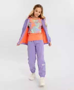 Брюки-джоггеры с поясом на резинке фиолетовые для девочки Button Blue (98)