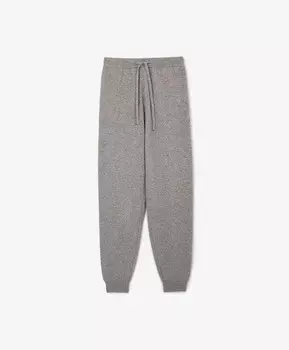 Брюки-джоггеры вязаные из меланжевой пряжи серые GLVR (L)