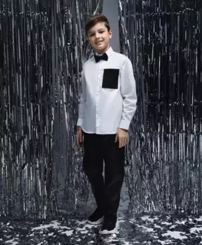 Брюки из эко-кожи черные Gulliver (170)