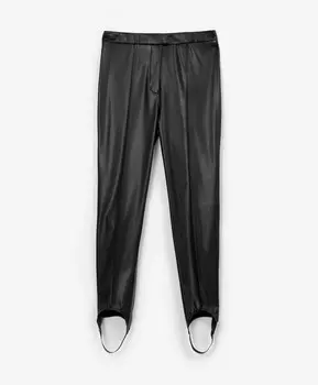 Брюки из экокожи черные GLVR (M)