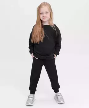 Брюки из футера черные Button Blue (110)