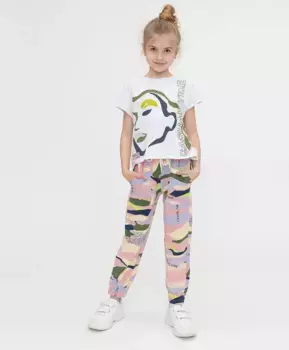 Брюки из футера камуфляж Button Blue (146)