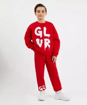 Брюки из футера красные Gulliver (170)