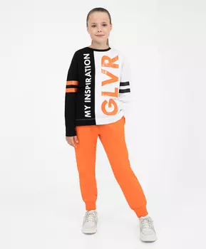 Брюки из футера оранжевые Gulliver (158)