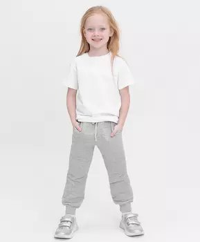 Брюки из футера серые Button Blue