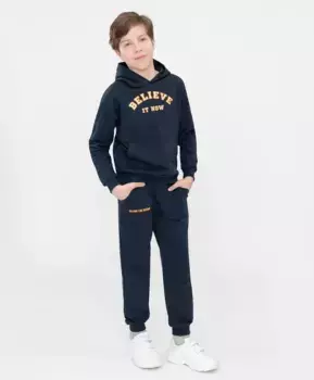 Брюки из футера синие Button Blue (158)