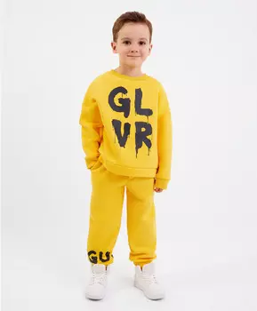 Брюки из футера желтые Gulliver (134)