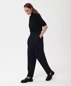 Брюки из костюмной ткани формы carrot черные GLVR (XL)