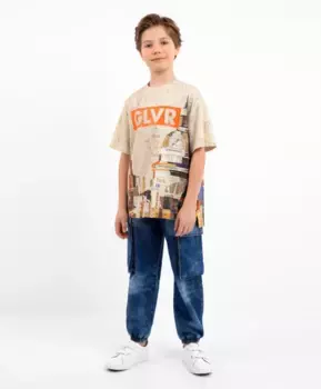 Брюки из тонкого денима синие Gulliver (170)