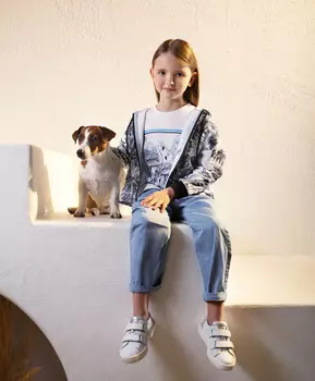 Брюки из твила голубые Gulliver (110)