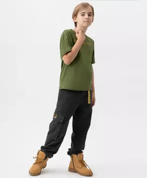 Брюки-карго с карманами серые Button Blue