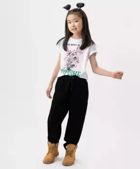 Брюки-карго вельветовые черные Button Blue (140)