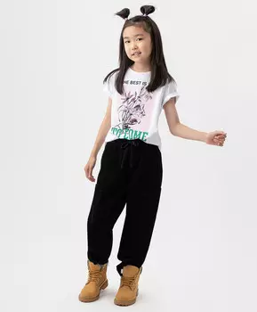 Брюки-карго вельветовые черные Button Blue