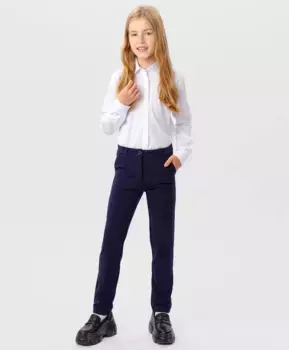 Брюки классические синие Button Blue (164)
