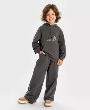 Брюки клеш с принтом серые для девочки Button Blue (122)