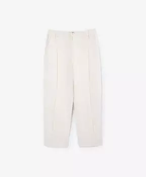 Брюки льняные с высокой посадкой молочные GLVR