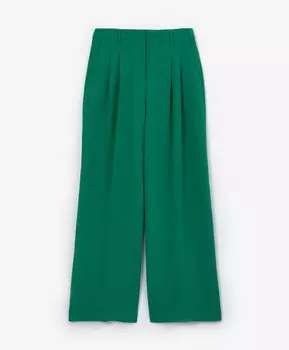 Брюки палаццо зеленые GLVR (S)