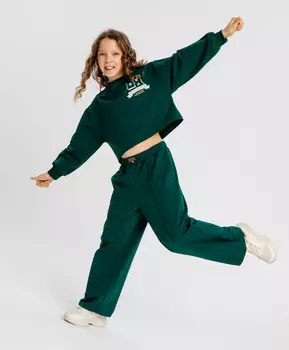 Брюки палаццо зелёные для девочки Button Blue (152)