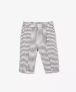 Брюки полосатые на резинке серые для мальчика Gulliver (92-52)