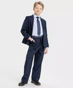 Брюки прямого кроя с защипами синие Button Blue (170)