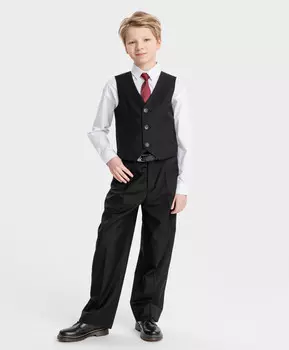 Брюки прямого кроя со стрелками черные Button Blue